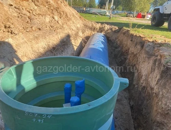 Монтаж подземного газгольдера в Раменском в котлован